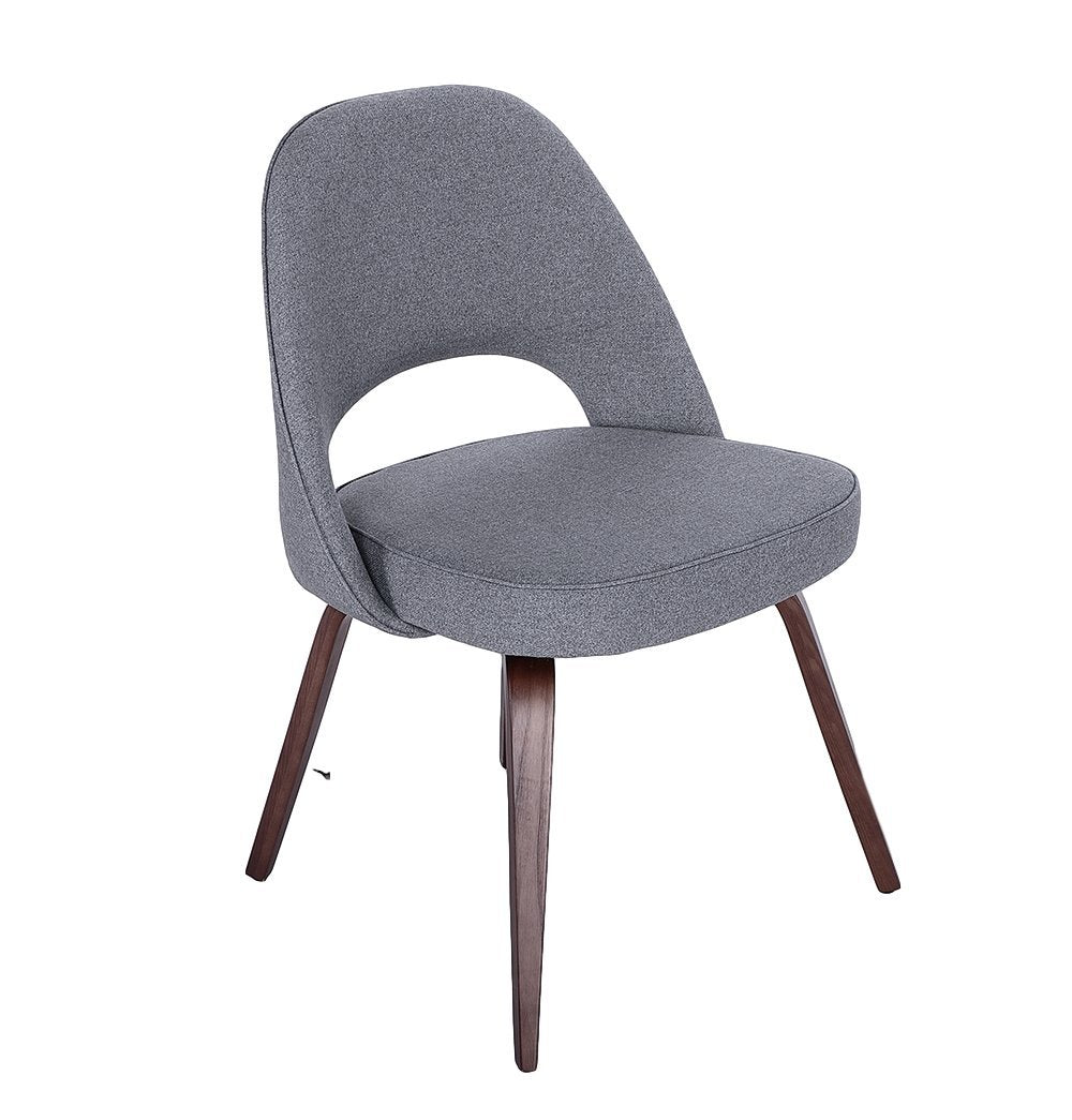 Sienna Executive Side Chair - Dark Grey Fabric & Walnut Legs