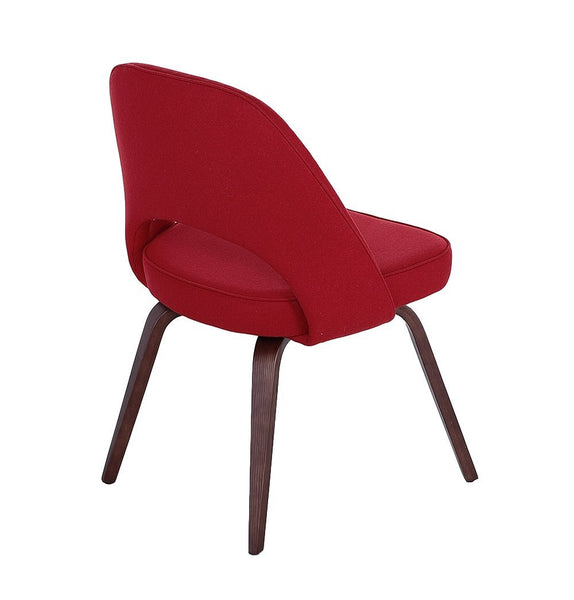Sienna Executive Side Chair - Red Fabric & Walnut Legs